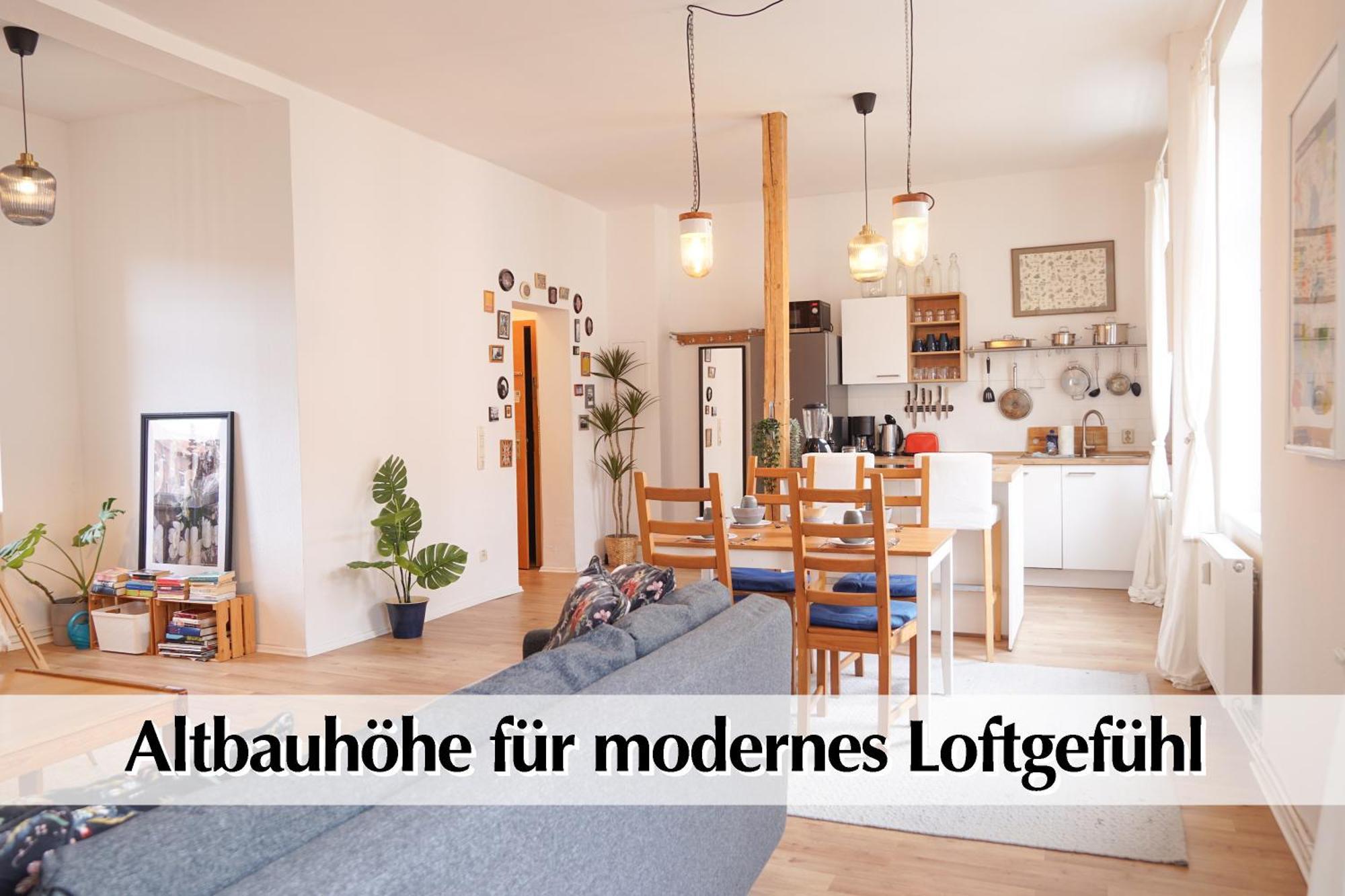 Helles Altbau-Loft Mit Kingsize Bett, Smart-Tv, Etc Erfurt Exterior foto